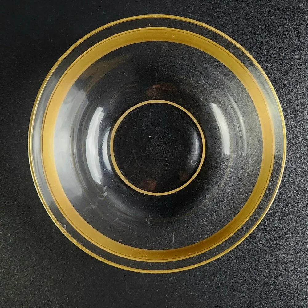 Antique - Glass/Crystal Bowls - Beautiful Gold Band -4 5/8
